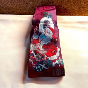 Santa Christmas Silk Tie 3.5” wide